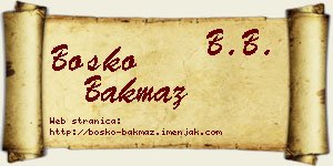 Boško Bakmaz vizit kartica